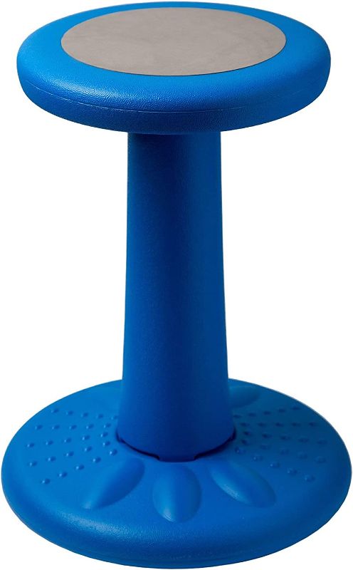 Photo 1 of Active Chairs Wobble Stool for Kids, Flexible Seating Improves Focus and Helps ADD/ADHD, 17.75-Inch Pre-Teen Chair, Ages 7-12, Blue