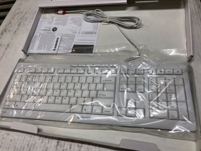 Photo 2 of Cherry Stream Keyboard - Wired USB Keyboard - SX Scissors Mechanism - GS Approval - QWERTY – White