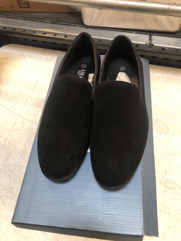 Photo 2 of AMAPO Men's Velvet Loafer Shoes,Casual Penny Loafers for Men,Slip-on Dress Men Shoes Black SIZE 7.5 / 8
