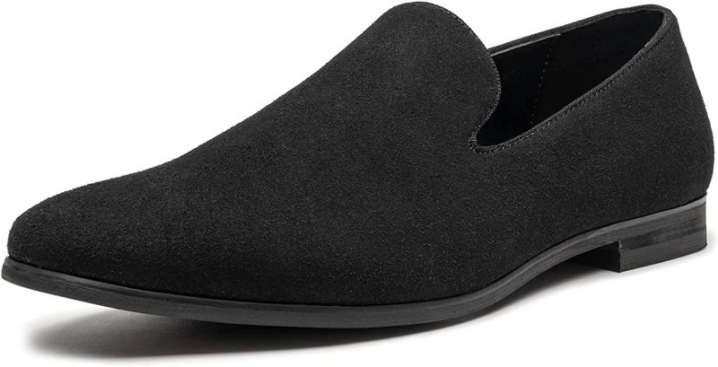 Photo 1 of AMAPO Men's Velvet Loafer Shoes,Casual Penny Loafers for Men,Slip-on Dress Men Shoes Black SIZE 7.5 / 8
