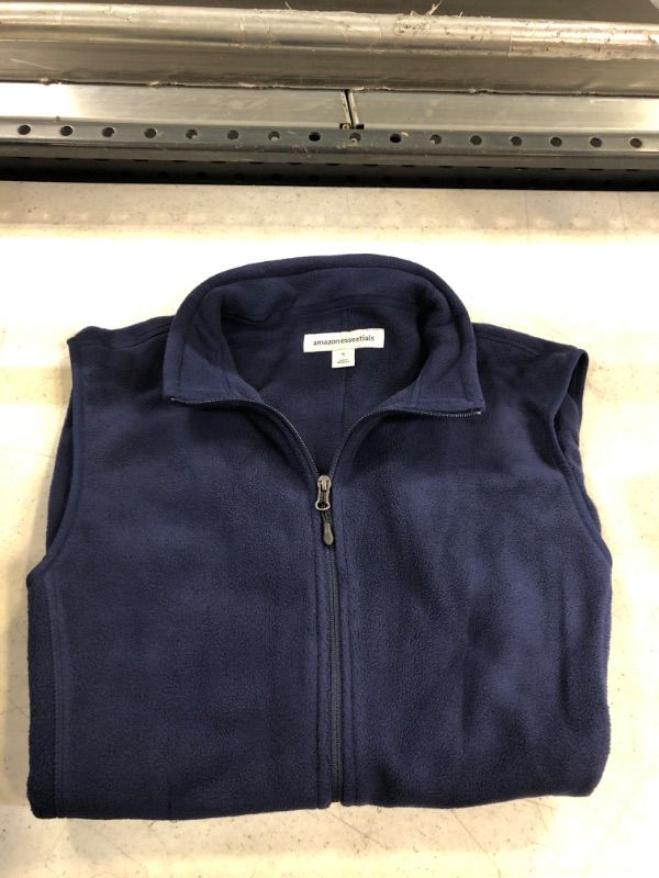 Photo 2 of Amazon Essentials Men's Full-Zip Polar Fleece Vest (Available in Big & Tall) Polyester Navy X-Large