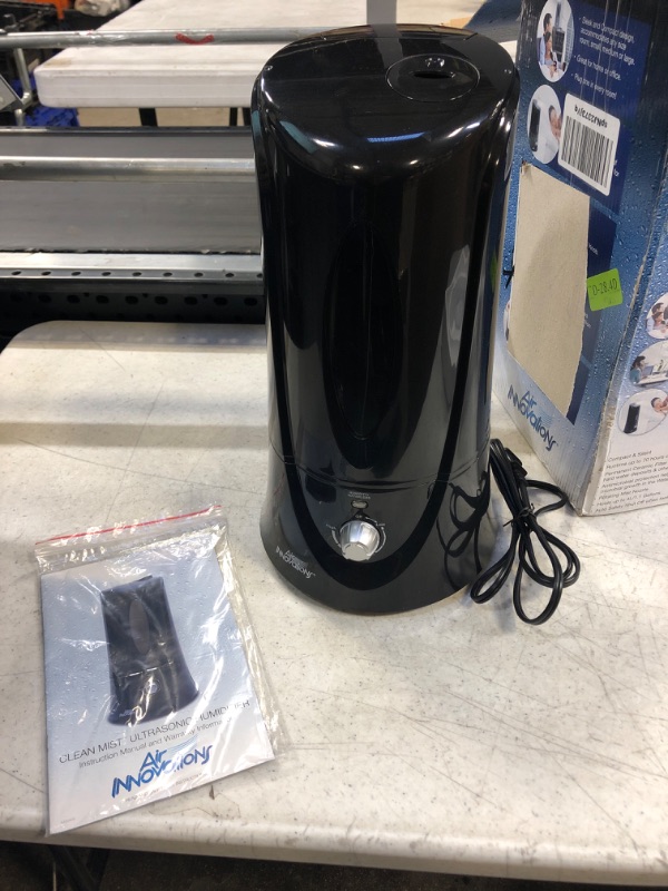 Photo 2 of Air Innovations MH-408 1.10 Gallon Ultrasonic Cool Mist Humidifier for Medium Rooms Up to 400 Sq Ft (Black)
