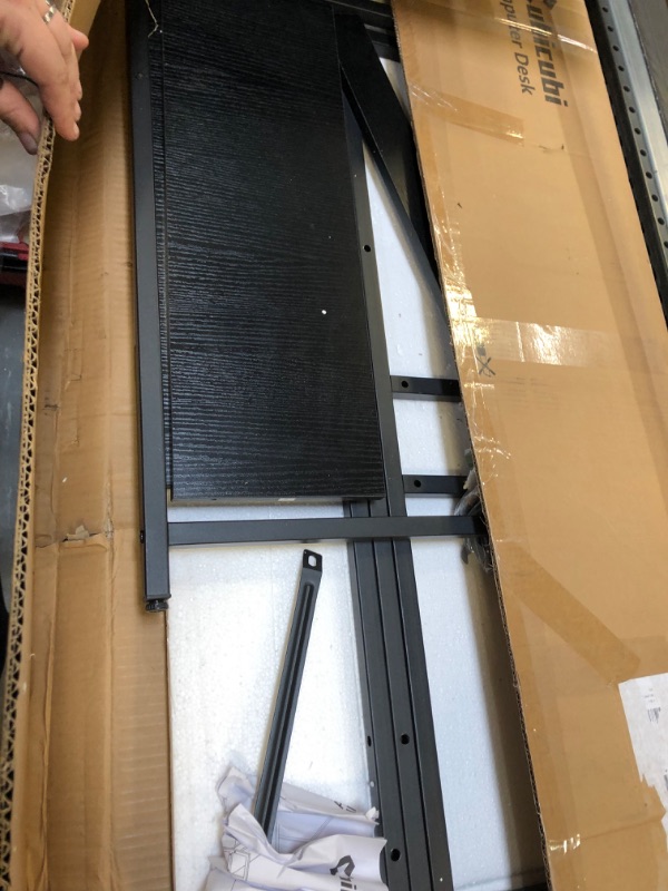 Photo 1 of CubiCubi Computer Desk 47 inch with Storage Shelves Study Writing Table for Home Office,Modern Simple Style,Black 47 inch Black