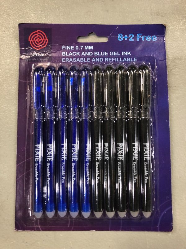 Photo 3 of Erasable Gel Ink Blue/Black ballpoint Pen - PIXIE - GOLD Class - Classic - 10 Pens - NOT FOR PROFIT