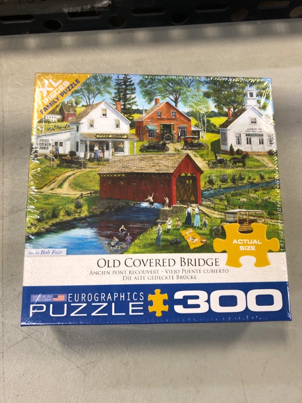 Photo 2 of Eurographics, Old Covered Bridge Bob Fair OS 300pc Puzzle-----------Factory Sealed