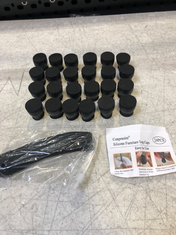 Photo 2 of 24 Pcs Silicone Chair Leg Floor Protectors, Protect Hardwood Floors Chair Legs Tile Floors?Anti-Slip Felt Bottom Furniture Pads, Prevent Hardwood Floor Scratches and Reduce Noise?Black?