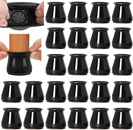 Photo 1 of 24 Pcs Silicone Chair Leg Floor Protectors, Protect Hardwood Floors Chair Legs Tile Floors?Anti-Slip Felt Bottom Furniture Pads, Prevent Hardwood Floor Scratches and Reduce Noise?Black?