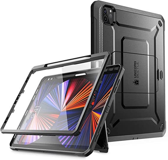 Photo 1 of SUPCASE Unicorn Beetle Pro Series Case for iPad Pro 12.9 Inch (2022/2021/2020), Support Apple Pencil Charging with Built-in Screen Protector Full-Body Rugged Kickstand Protective Case (Black)