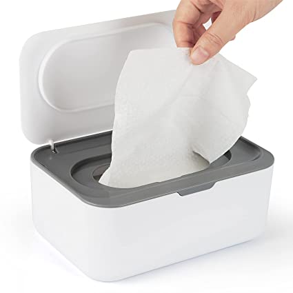 Photo 1 of  Baby Wipes Dispenser, Wipes Case Baby Wipe Holder Keeps Wipes Fresh, Non-Slip, Easy Open & Close (Gray)