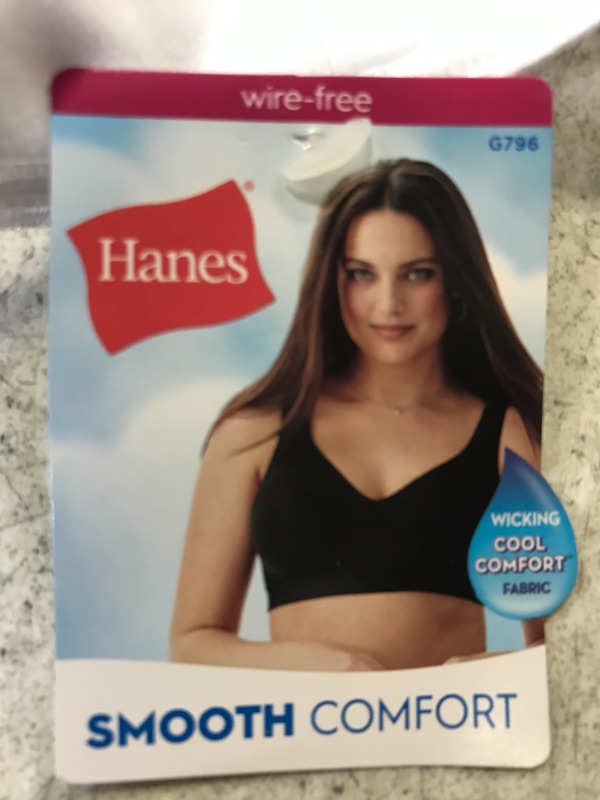 Photo 1 of Hanes Women's Full Coverage SmoothTec Band Unlined Wireless Bra G796 - White S