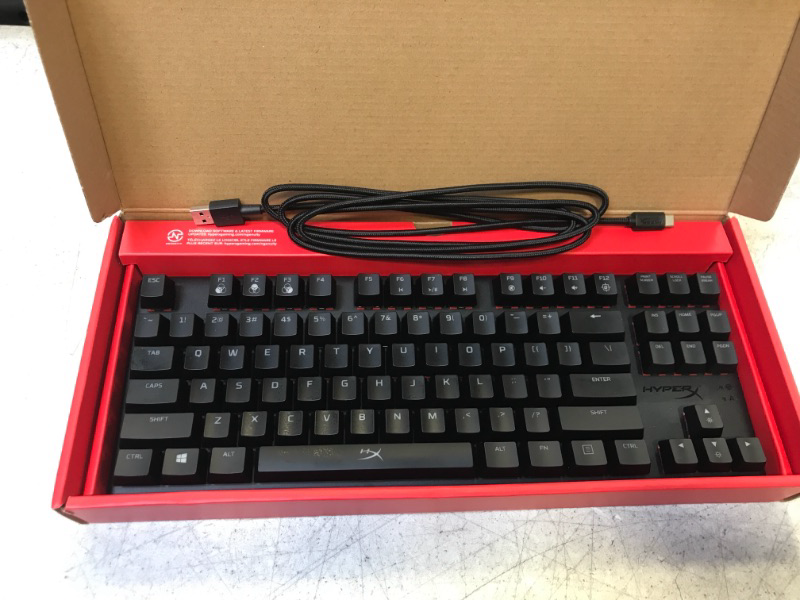 Photo 2 of HyperX Alloy Origins Core - Tenkeyless Mechanical Gaming Keyboard, Software Controlled Light & Macro Customization, Compact Form Factor, RGB LED Backlit, Linear HyperX Red Switch Black TKL HyperX Red Keyboard