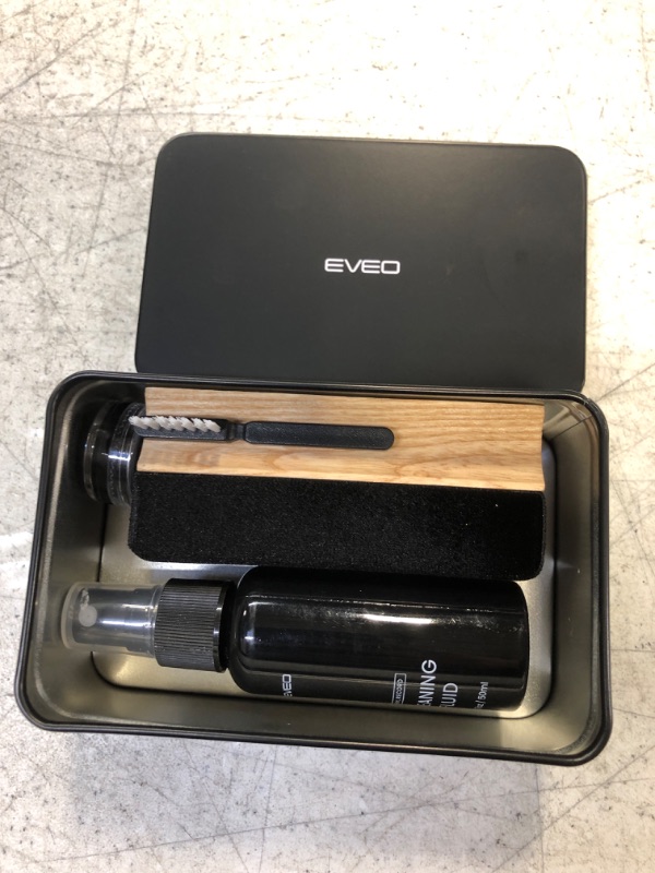 Photo 2 of EVEO Premium Vinyl Record Cleaner Kit - Complete 4-in-1 Vinyl Records Cleaning Kit for Records Albums-Includes Soft Velvet Record Brush,Cleaning Liquid,Duster &Turntable Stylus Cleaning Gel - Record Player Accessories