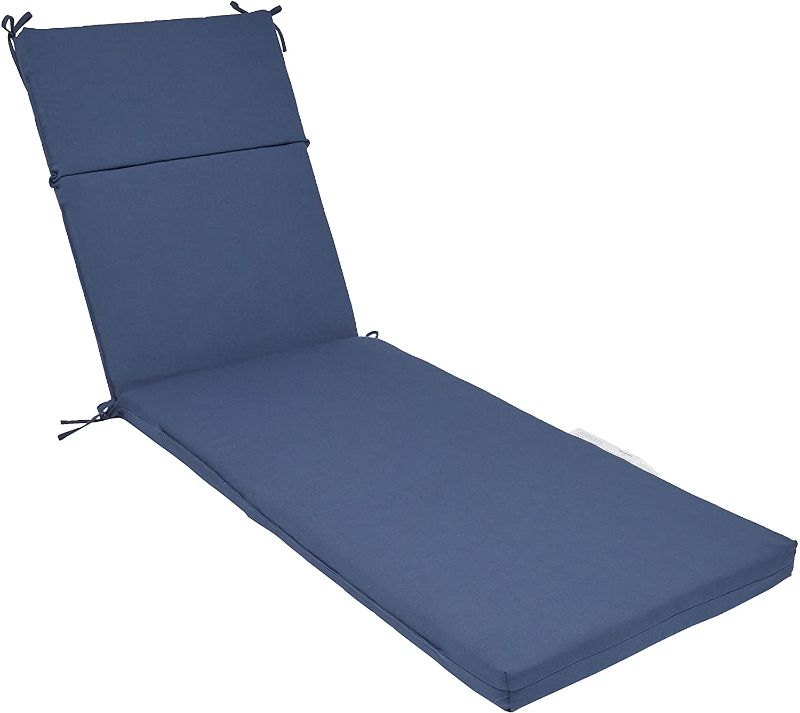 Photo 1 of Amazon Basics Outdoor Patio Lounger Cushion 72.5 x 21 x 3 Inches, Insignia Blue
