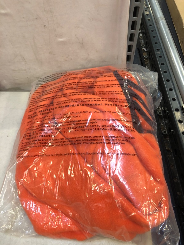 Photo 2 of Amazon Essentials Men's Snap-Front Pullover Polar Fleece Jacket Medium Orange/Red, Color Block
