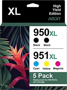 Photo 1 of 951XL 950XL Ink Cartridges 5-Pack, Replacement for HP 950 951 Ink Cartridges Combo Pack to use with HP OfficeJet Pro 8600 OfficeJet Pro 8610 OfficeJet Pro 251dw 276dw 8100 8620 8625 8630 Printer