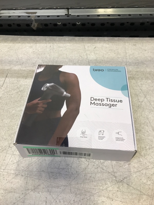Photo 1 of Breo Massage Gun, Deep Tissue Percussion Muscle Massager with Extension Handle, Quiet & Lightweight, 5 Speeds & 3 Heads for Sore Muscles & Stiffness Relief, Neck & Back Relaxation, Sports
