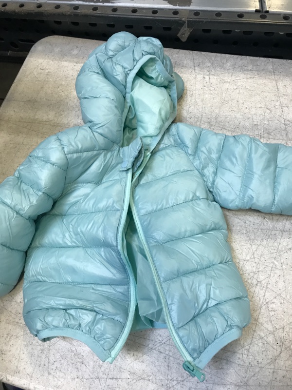 Photo 2 of WUSENST Baby Boys Girls Winter Coats Hoods Light Puffer Down Jacket Outwear Mint Green 6-12 Months