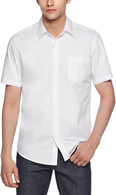 Photo 1 of  Men's Regular Fit Short Sleeve Shirts,  Button-Up Casual Poplin Shirt- SIZE 17
