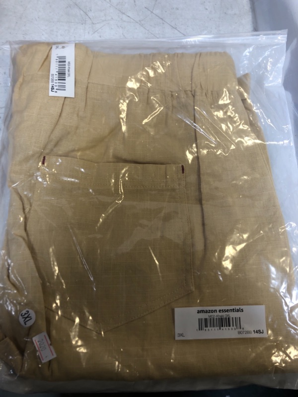 Photo 2 of Amazon Essentials Men's Linen Casual Classic Fit Shorts SIZE 3X-Large Khaki Brown
