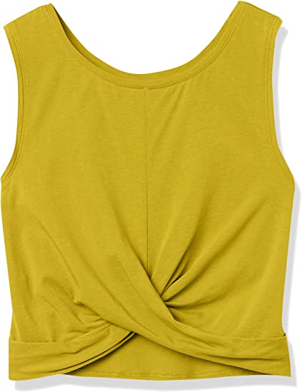 Photo 1 of Amazon Essentials Women's Soft Cotton Knot Front Cropped Yoga Tank    MEDIUM
