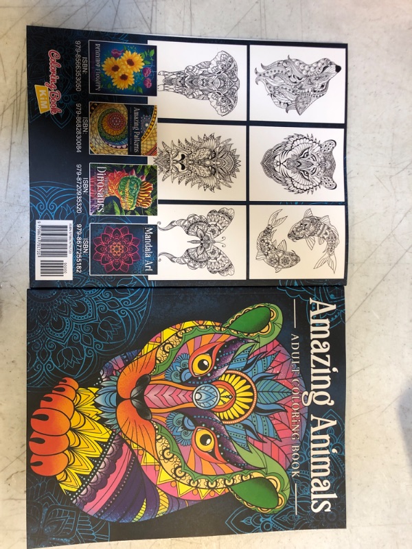 Photo 2 of 2PACK:: Amazing Animals: Adult Coloring Book, Stress Relieving Mandala Animal Designs