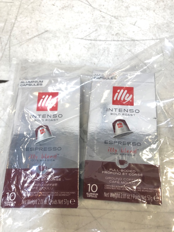 Photo 2 of 2-PACK:: illy Espresso Single Serve Coffee Capsules compatible with Nespresso Machines, 100% Arabica Bean Signature Italian Blend, Intenso Dark Roast, 10 Count Intenso Bold Roast ** EXP 12-19-22**