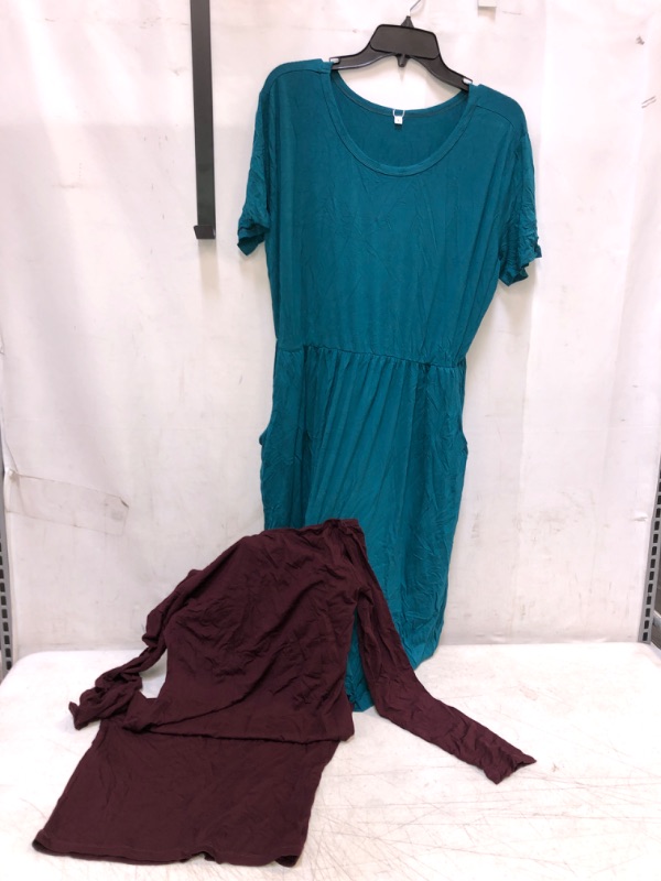 Photo 1 of 2 WOMENS DRESSES: RED SIZE LARGE; TEAL SIZE 2XL 