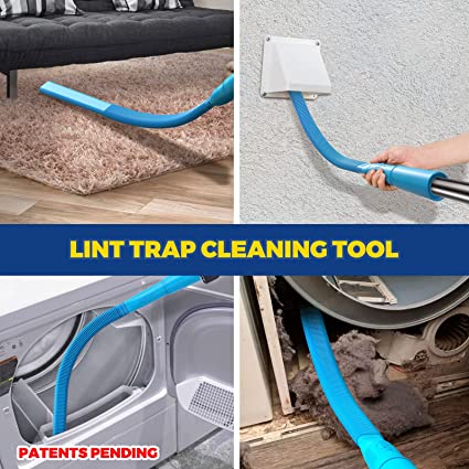 Photo 1 of  Dryer Vent Cleaner Kit Clothes Dryer Lint Vent Trap Cleaner Brush & Refrigerator Coil Brush Lint Remover, Blue