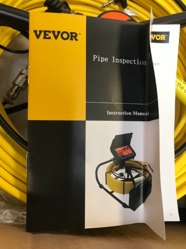 Photo 1 of VEVOR Sewer Camera, 164FT 4.3" Screen, Pipeline Inspection Camera with DVR Function & Snake Cable, Waterproof IP68 Borescope w/LED Lights, Industrial Endoscope for Home Wall Duct Drain Pipe Plumbing 164FT/50m