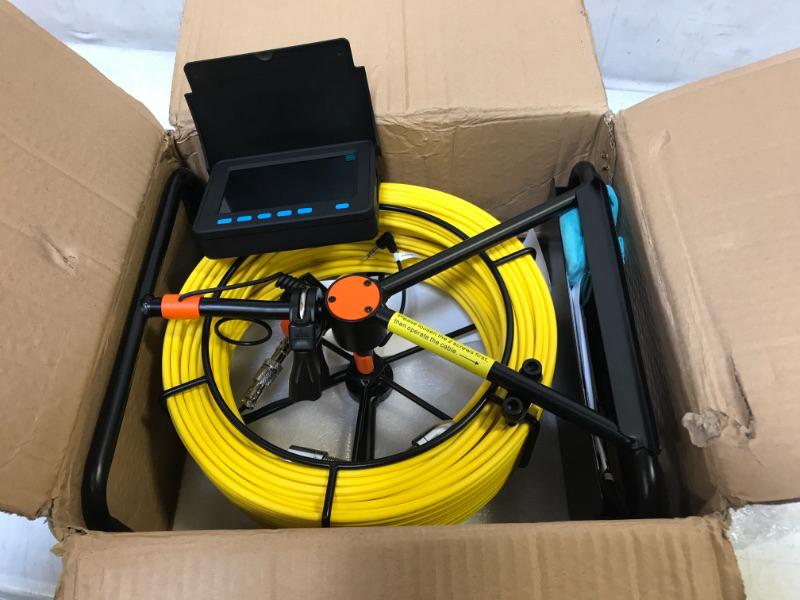 Photo 1 of VEVOR Sewer Camera, 164FT 4.3" Screen, Pipeline Inspection Camera with DVR Function & Snake Cable, Waterproof IP68 Borescope w/LED Lights, Industrial Endoscope for Home Wall Duct Drain Pipe Plumbing 164FT/50m