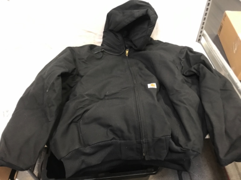 Photo 1 of Carhartt Men's Loose Fit Firm Duck Insulated Flannel-Lined Active Jacket SIZE XX-Large Black