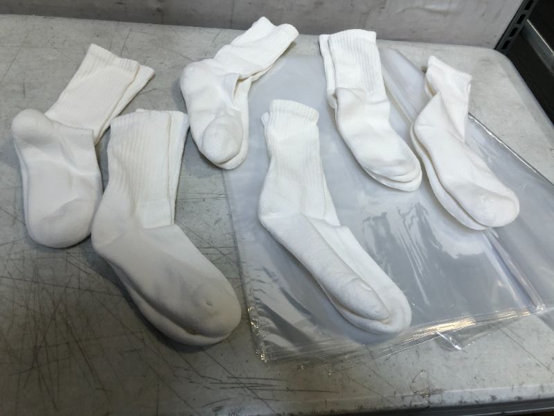 Photo 1 of 6 PAIRS WHITE SOCKS (SIZE UNKNOWN)