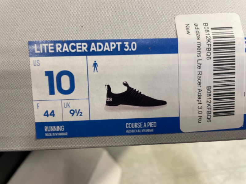 Photo 3 of adidas Men's Lite Racer Adapt 3.0 Wide Running Shoe 10 Core Black/Black/Grey