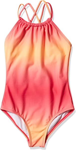 Photo 1 of Kanu Surf Girls' Jasmine Beach Sport Halter One Piece Swimsuit, SIZE 12 