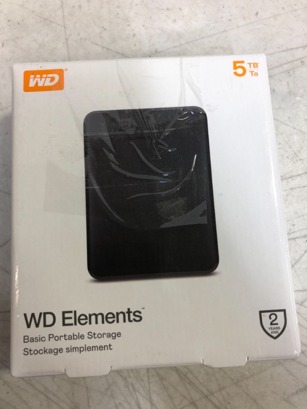 Photo 4 of WD 5TB Elements Portable HDD, External Hard Drive, USB 3.0 for PC & Mac, Plug and Play Ready - WDBU6Y0050BBK-WESN 5TB Portable HDD Hard Drive