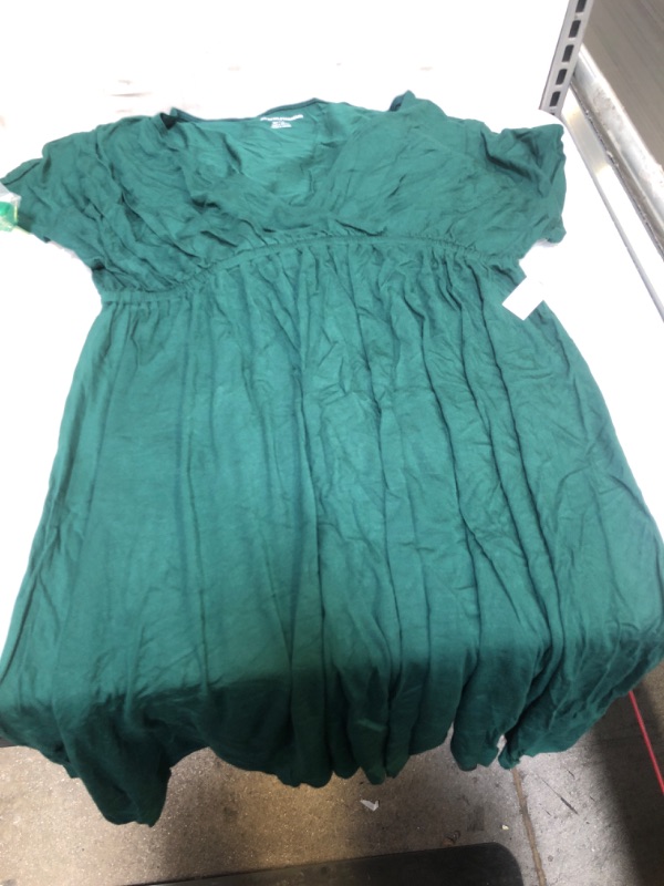 Photo 2 of Amazon Essentials Women's Surplice Dress Rayon Blend Jade Green SIZE Large