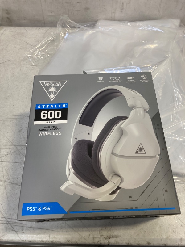 Photo 4 of Turtle Beach Stealth 600 Gen 2 Wireless Gaming Headset for PS5, PS4, PS4 Pro, PlayStation, & Nintendo Switch with 50mm Speakers, 15-Hour Battery life, Flip-to-Mute Mic, and Spatial Audio - White PlayStation Stealth 600 PS White