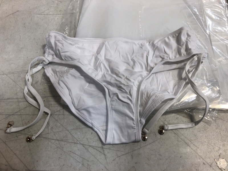 Photo 2 of Anne Cole Women's Alex Solid Side Tie Adjustable Bikini Swim Bottom SIZE Large White