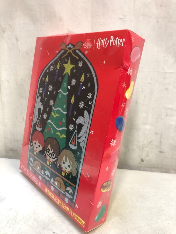 Photo 4 of Christmas Harry Potter Jelly Belly Advent Calendar with By The Cup Christmas Stickers ** EXP 05-04-24 ** BOX SLIGHTLY DENTED  **