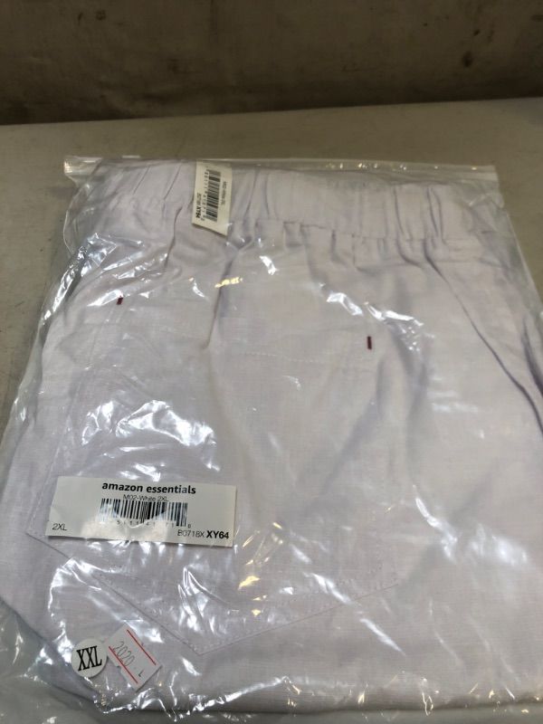 Photo 2 of Amazon Essentials Men's Linen Casual Classic Fit Short XX-Large White