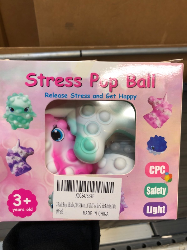 Photo 2 of 3 Pack Pop Stress Balls Fidget Toys,3D Stretchy Anxiety Relief Fingertip Squeeze Toy,Silicone Push Bubbles Stress Pressure Relieving Toys for Anti-Anxiety for Autistic Kids Smart