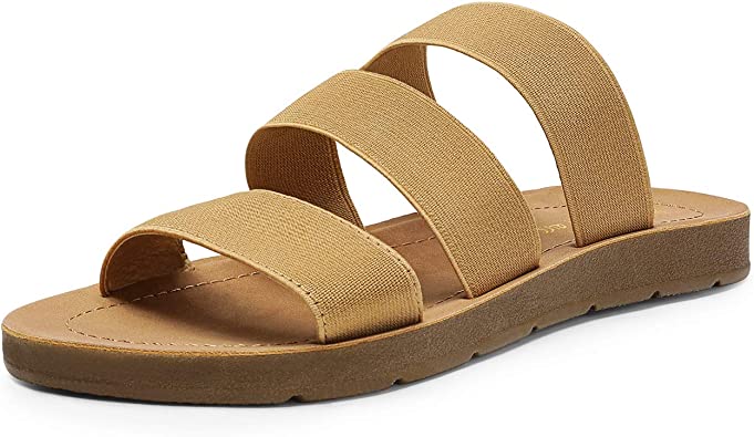 Photo 1 of DREAM PAIRS Women's Flat Slide Sandals Open Toe Slip on Sandals for Summer, SIZE 9