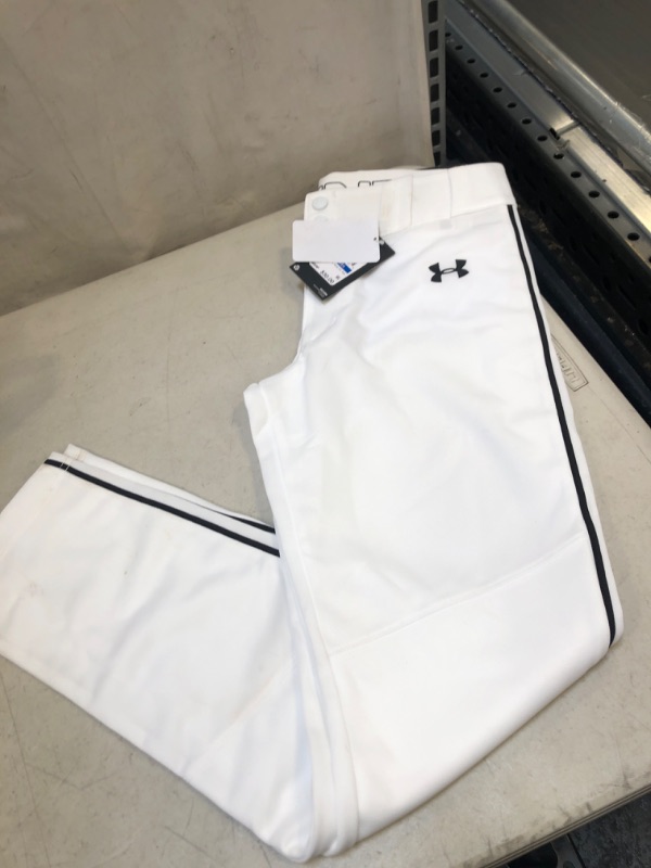 Photo 2 of Youth Under Armour Boys' UA Utility Relaxed Piped Baseball Pants 1317458-100 White/Black