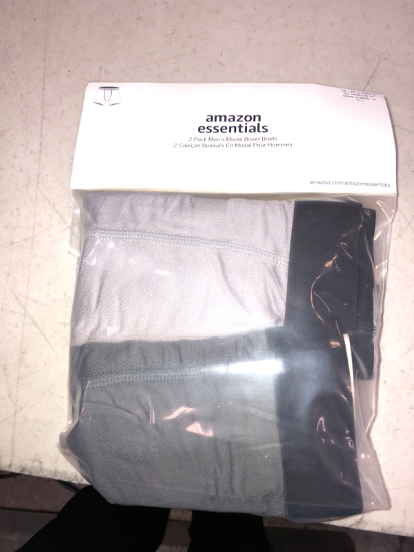 Photo 1 of Amazon Essentials Men's 2-Pack Modal Boxer Brief, SIZE L 