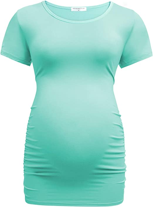 Photo 1 of Bearsland Womens Maternity Tshirt Classic Side Ruched Tee Top Mama Pregnancy Clothes XXL
