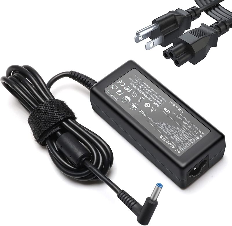 Photo 1 of 65W AC Adapter Laptop Charger for HP Envy 13 15 17 15t 15m 17m X360 15-1039wm 15-1033wm 15-1010dx 15-w237cl 15-w110nr 15-ee1093cl 15m-eu0033dx 15-u010dx 17m-ch0013dx Notebook Power Supply Cord
