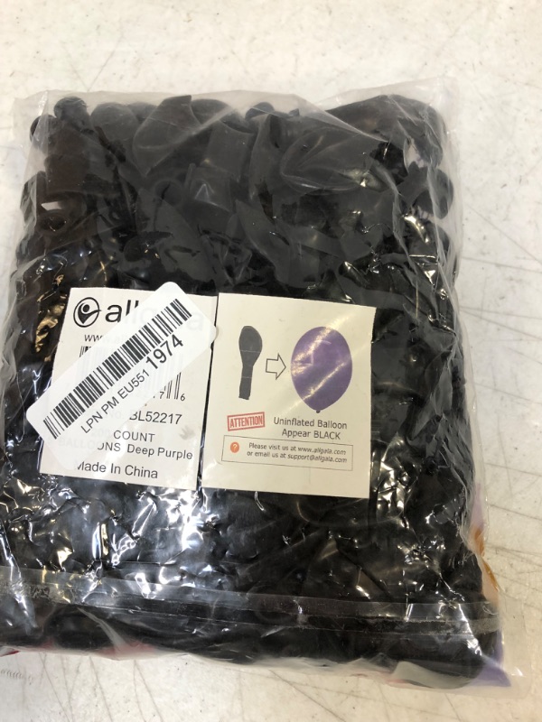 Photo 2 of Allgala 200 Count 5 Inch Helium Grade Premium Latex Balloons-Deep Purple-BL52217