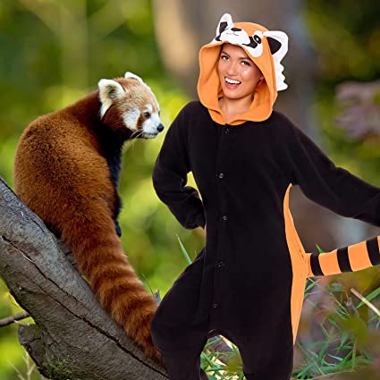 Photo 4 of Adult Onesie Halloween Costume - Animal and Sea Creature - Plush One Piece Cosplay Suit for Adults, Women and Men FUNZIEZ!
