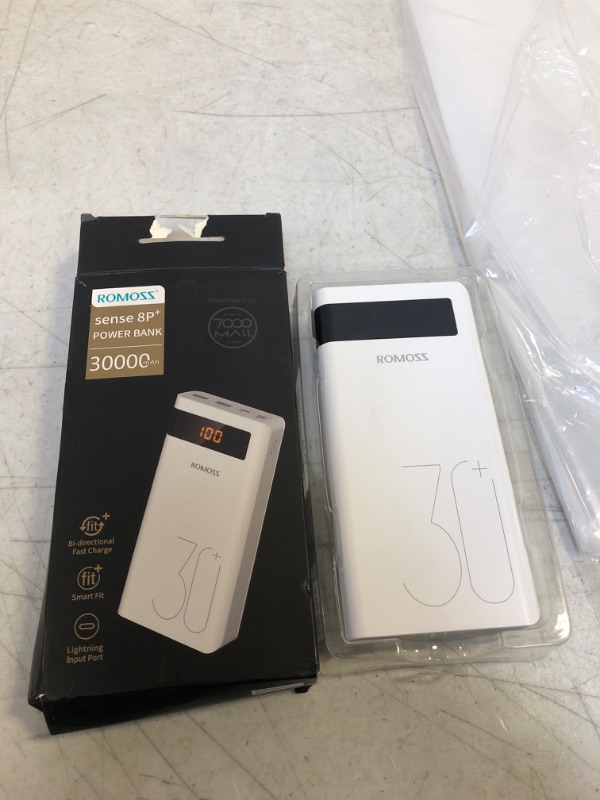 Photo 2 of ROMOSS Sense8P+ 30000mAh Power Bank, 18W Type C PD Fast Charge Portable Charger with 3 Outputs and 3 Inputs, Huge Capacity External Battery Pack Compatible with iPhone, iPad Pro, Samsung and More