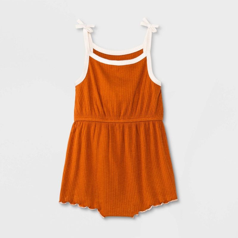 Photo 1 of Baby Girls' Firefly Ribbed Romper - Cat & Jack™. SIZE 0-3 MONTHS 